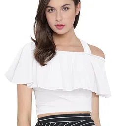S.K.C Women Off-Shoulder Short Sleeves Tank Crop Top-image-61