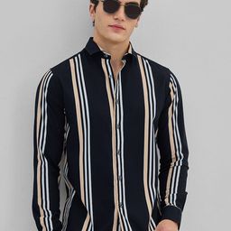 Snitch Men Smart Slim Fit Opaque Striped Casual Shirt-picture-11