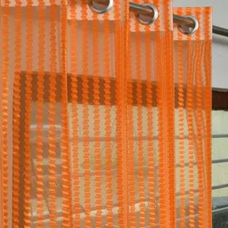 Galaxy Home Decor Orange Set of 2 Window Curtain-43