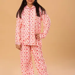The Mini Trunk Girls Printed Pure Cotton Night suit-image-99