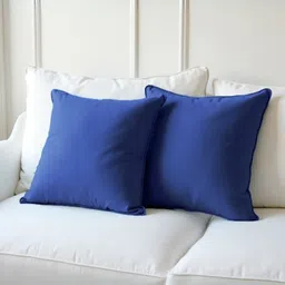 Aurave Blue 2 Pieces Pure Cotton 210 TC Soft & Comfortable Square Cushion Covers-11