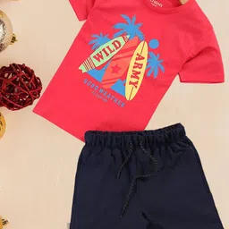 Arshia Fashions Boys Printed T-shirt with Shorts-57