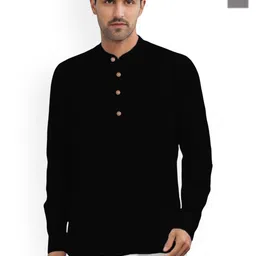 univibe Selection Of 2 Band Collar Cotton Slim Fit Straight Short Kurta-image-95