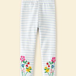 INCLUD Girls Striped Flower Printed Ankle Length Leggings-image-39