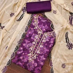 SAINOOR Floral Printed Semi-Stitched Dress Material-image-72