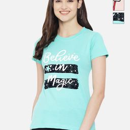 Tromko Women Pack of 3 Typography Printed Round Neck Cotton Regular Fit T-shirts-picture-43