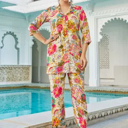 VIBE VISION Printed Shirt With Trouser Co-Ords-image-61