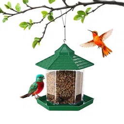 Kuber Industries Green Hanging Birds Feeder-40