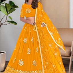 F Plus Fashion Net Semi-Stitched Lehenga Choli-image-86