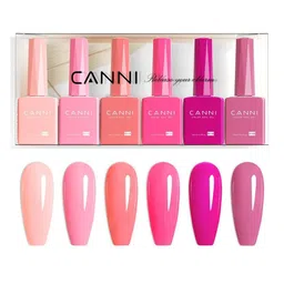 CANNI Set Of 6 Color Nail Gel Polish- 9 ml Each- Shade - 2334-9