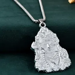 PASU FASHION Unisex Stainless Steel Silver Plated Contemporary Shaped Pendant With Chain-46