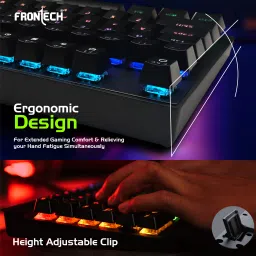 Frontech KB-0014P | 104 Keys | Anti-Ghosting | Ergonomic Design | 12 Multimedia Hotkeys Wired USB Standard Gaming Keyboard Compatible with Desktop, Laptop, Tablet image 3