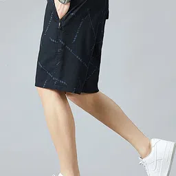 HERE&NOW Men Solid Regular Fit Mid-Rise Shorts-image-93