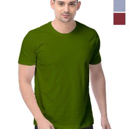 COLOR CAPITAL Unisex Pack Of 3 Solid Round Neck Cotton T-shirts-image-71