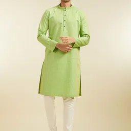Diwas by Manyavar Striped Mandarin Collar Straight Kurta-44