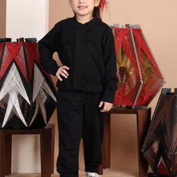 Baawri Girls Pure Cotton Sweatshirt With Joggers-image-100