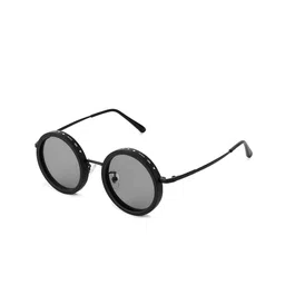 HASHTAG EYEWEAR Unisex Black Lens & Black Round Sunglasses with-18