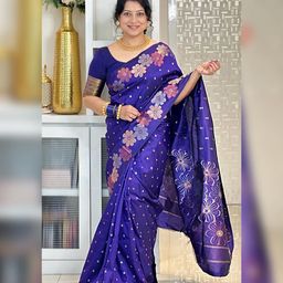 zinzraa Floral Zari Pure Silk Saree-image-13