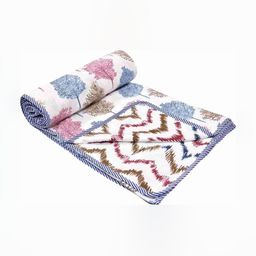 Comfowell White & Pink Floral AC Room 210 GSM Double Bed Dohar-image-98