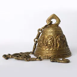 Exotic India Textured Lord Ganapati Bell With Chain-image-54