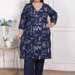 Doriyaan Women Printed Regular Pure Cotton Kurta with Trousers-picture-31