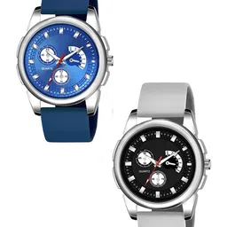 JUST LIKE Men Pack Of 2 Analogue Watch 883 Avio All blue&black dial gray belt c-2-26