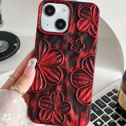 Luxury Kase Floral Printed iPhone 15 Plus Back Case Mobile Accessories-image-33