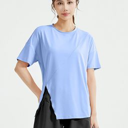 LULU & SKY Activewear Slit Tee Top & Layered Shorts Co-Ords-image-26