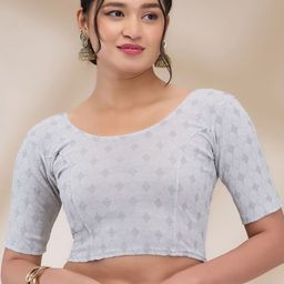 SALWAR STUDIO Self-Design Readymade Non Padded Saree Blouse-image-9