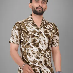 Metronaut Men Cuban Collar Abstract Printed Casual Shirt-image-13