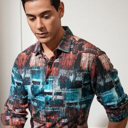 LOCOMOTIVE Men Slim Fit Abstract Printed Casual Shirt-picture-46