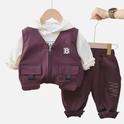 Little Surprise Box LLP Kids Printed Sweatshirt & Joggers With Jacket Clothing Set-image-35