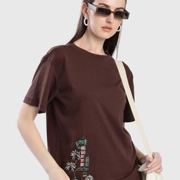 Bene Kleed Women Graphic Printed Round Neck Cotton Oversized T-shirt-image-44