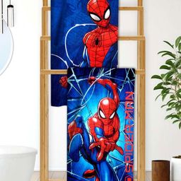 Athom Living Red & Blue 2 Printed Cotton 350 GSM Bath Towel-image-37