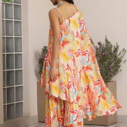 Libas Printed One Shoulder Tunic & Sharara image 4