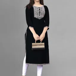 PATBRO Women Embroidered Round Neck Straight Kurta-picture-29