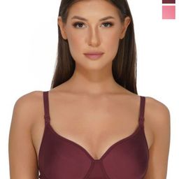 INGRID Pack of 2 Solid Medium Coverage Lightly Padded Bra-1