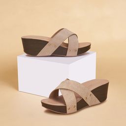 Forever Glam by Pantaloons Women Textured Open Toe Wedge Heels-37