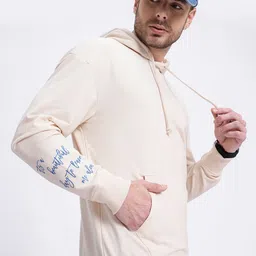glitchez Typography Printed Relaxed Fit Hooded Sweatshirt-image-4
