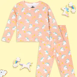 The Mom Store Unisex Kids Printed Night suit-image-99