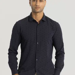 Snitch Men Smart Spread Collar Solid Slim Fit Casual Shirt-image-11