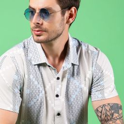 V-Mart Men Abstract Printed Spread Collar Cotton Casual Shirt-image-90