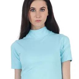 BAESD Women High Neck Pure Cotton Boxy Crop Top-image-51