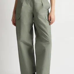 Reebok Women Elasticated Mid-Rise Casual Cargo Trousers-image-27