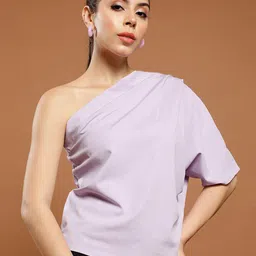 Athena Women Solid One Shoulder  Top-image-55
