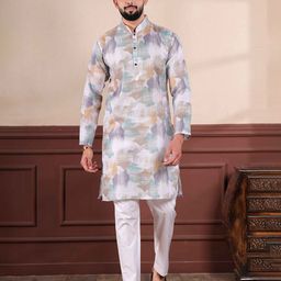 Koshin Abstract Printed Mandarin Collar Straight Kurta-picture-21