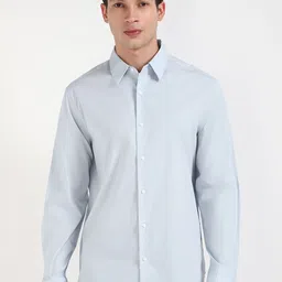 Calvin Klein Jeans Men Spread Collar Solid Cotton Casual Shirt-image-102
