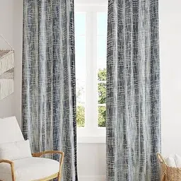 Banchmark Home Furnishings Silver-Toned & White Set of 2 Room Darkening Door Curtain-image-8