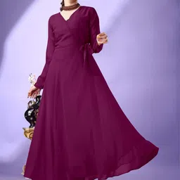Fashion2wear Ruffled Georgette Maxi Dress-image-60