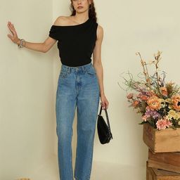 Kibo Women Solid One Shoulder Fitted Top-image-11